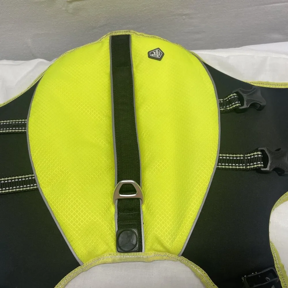 Arcadia Trail High Visibility Dog Life Jacket Flotation Aid Green SZ Medium EUC